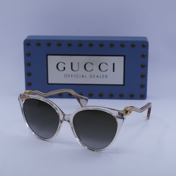 Gucci GG1011S 006 Cat Eye Sunglasses - Transparent Pink - Picture 1 of 11